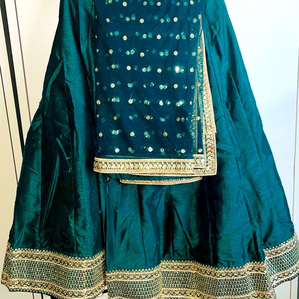 Green lehenga, Indian outfit